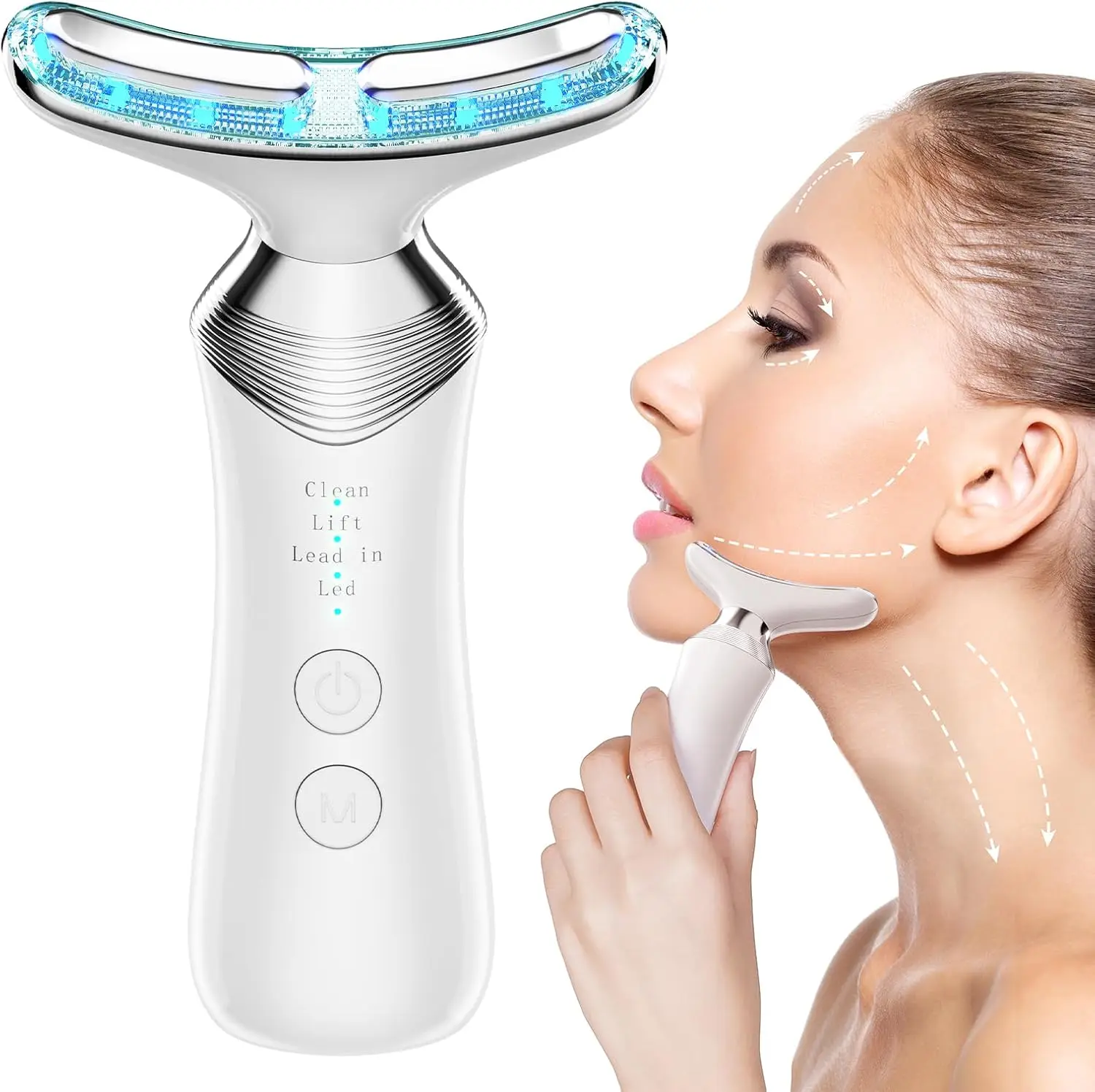 2024 Hot 4 in 1True Beauty Glow Facial Massager for Skin Care EMS Neck and Face Massager microcurrent Face Lift Facial Massager