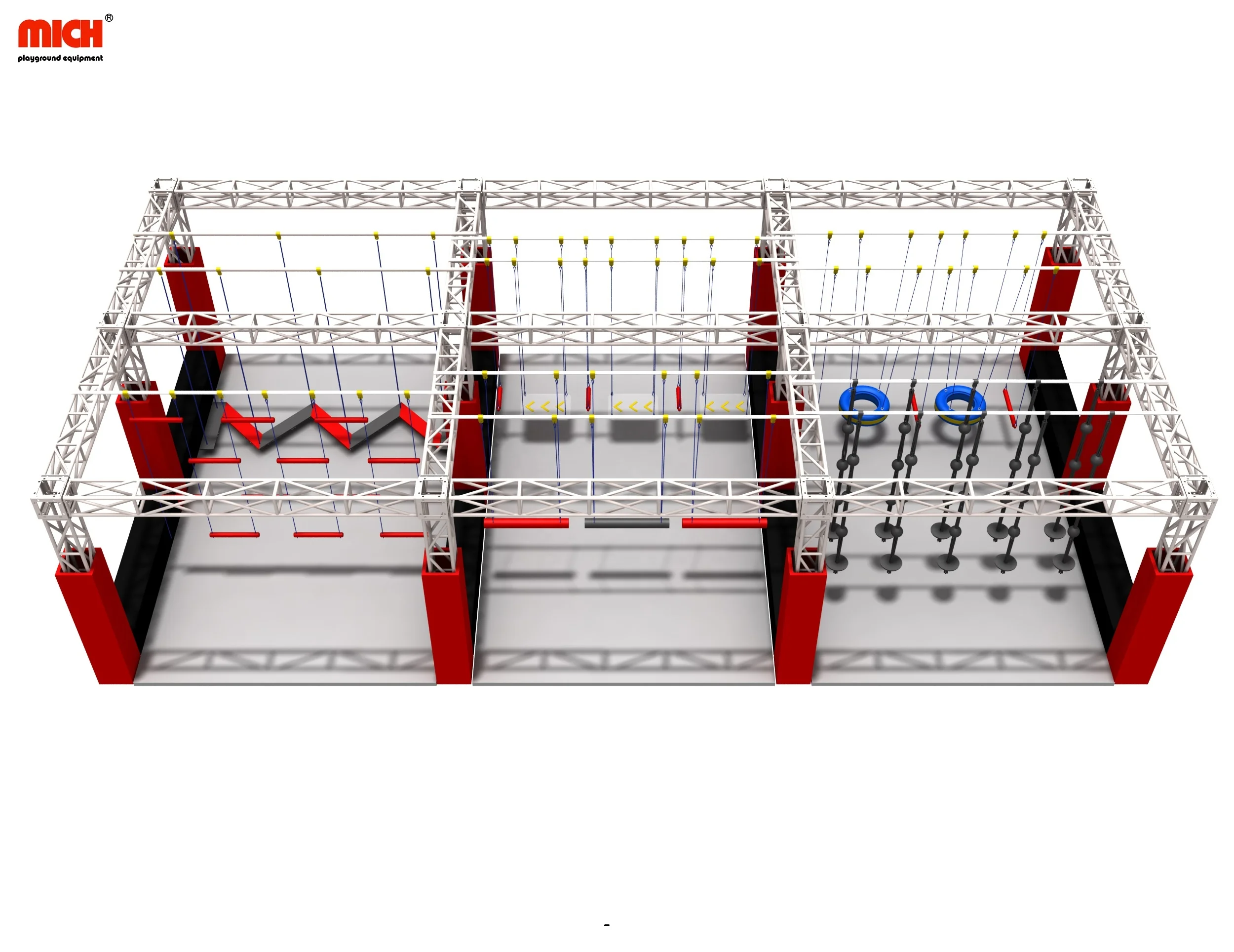 Mich Free Custom Design Commercial Big Size Indoor Kids Adults Ninja Course Obstacles