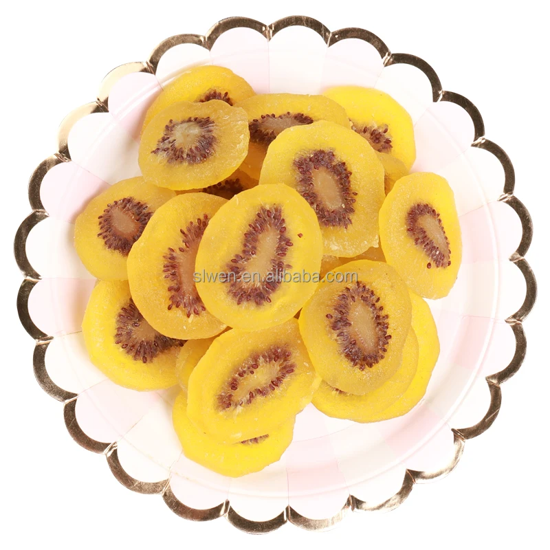 2024 factory wholesale 100% Natural  High Quality new crop semi Dried Fruits Preserved Dried Kiwi Slices with Yellow Color