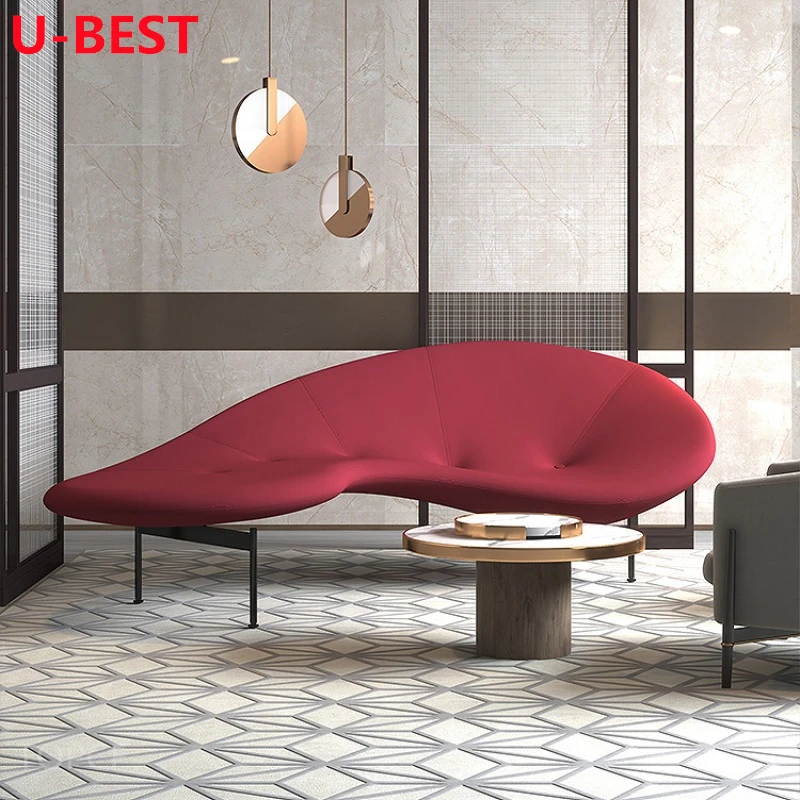 U-best Creative Artistic Design Popular Fabric Upholstery Recliner Velvet Leisure Sofa