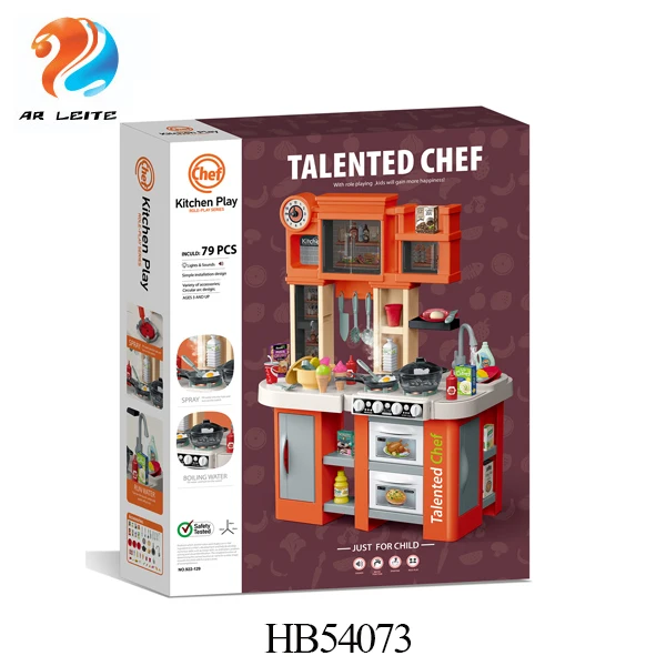 Kitchen Kids Toys Sets Pretend Spray Games 79 PCS Mini Kitchen Toys Kids Real Cooking Sink Set Game Kitchen Toys For Kids