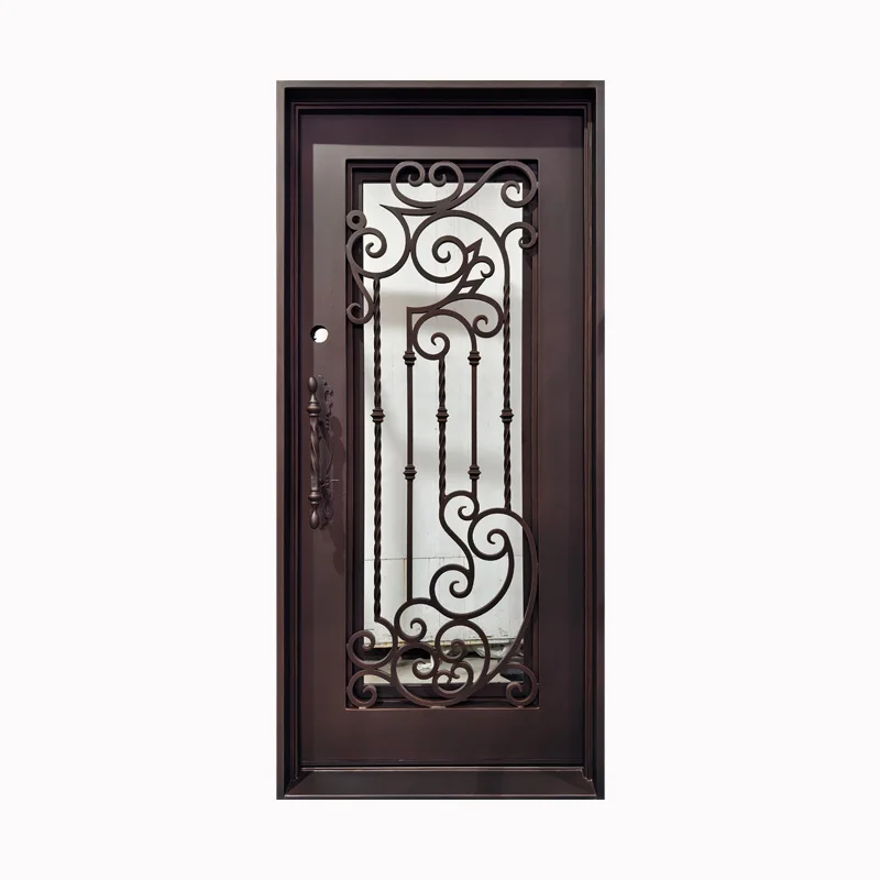 Modern House Main Entrance Door Iron Interior Door Design French Entry Wrought Iron Door