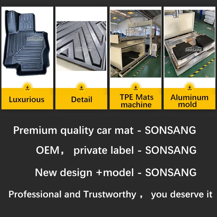 SONSANG Anti-slip 3D TPE Car Floor Carpet Mats Use for 2023 Tesla Model 3 Car Mats Model Y Winter Floor Mats 5d