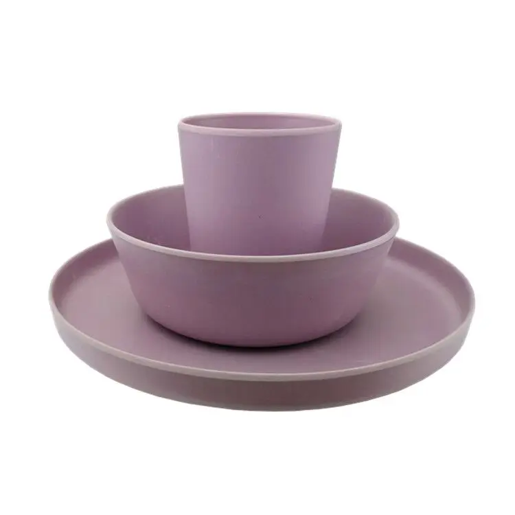 Eco-friendly bio-based kids tableware set/kids dinnerware set kitchen bamboo fiber plates