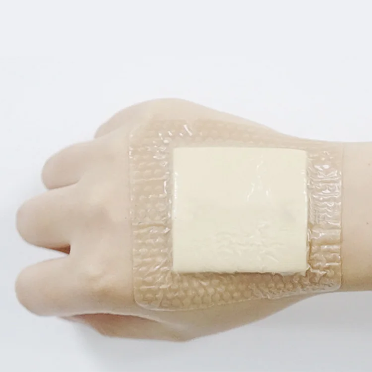 waterproof Soft paste high absorption no leak under pressure medical bordered silicone adhesive foam dressing