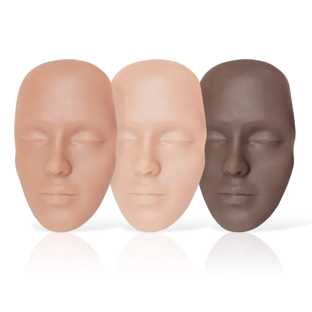 Premium Full Face Silicone Practice Skin Tattoo Microblading Mannequin face for Permanent Makeup Brows Lips Practice Skin