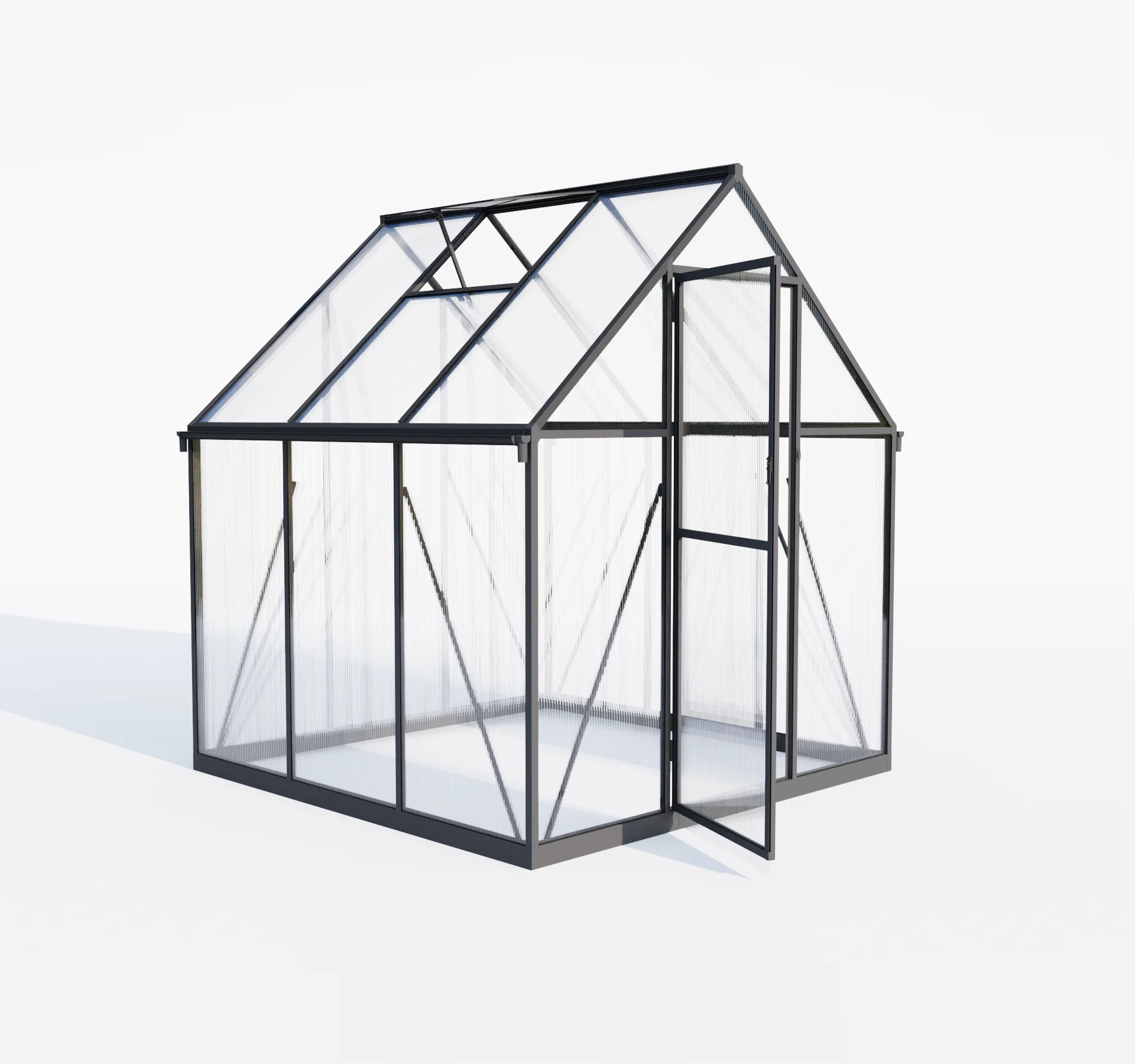 Sustainable Small Greenhouses Polycarbonate Multi-Span PC Greenhouse with Aluminium Frame for Outdoor Flower Growing