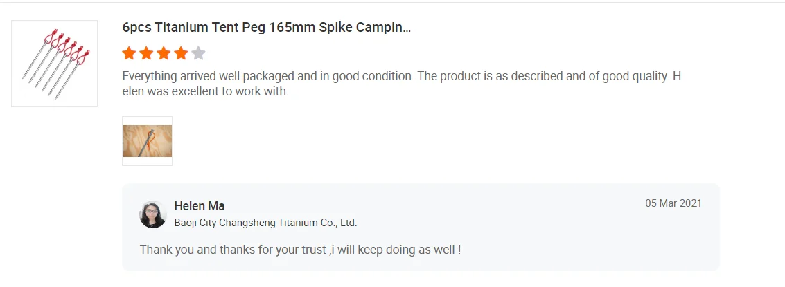 Lightweight Titanium Camping Tent Peg