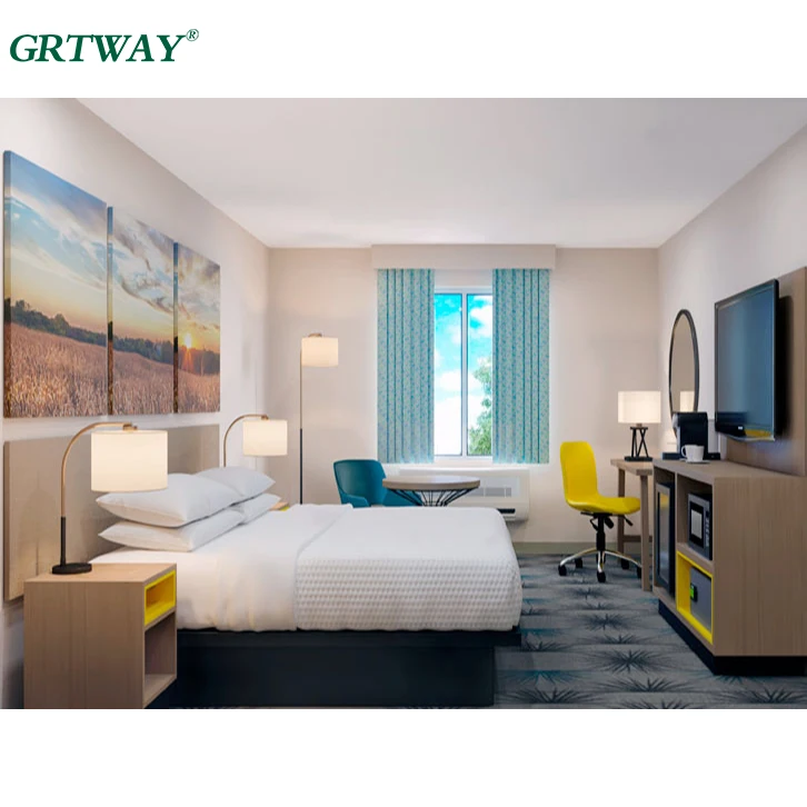 GRT6113 Hotel Furniture Guangdong Wholesale Modern Style Days Inn Bedroom Sets King Size Hotel Furniture