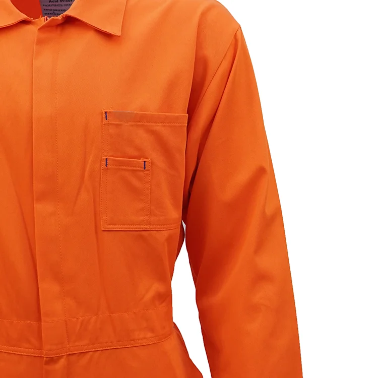 Cheap Poly Cotton Twill Orange Work Coveralls Regular Overalls Durable Mens Mens Coverall With Pockets Outdoor Workwear Uniform