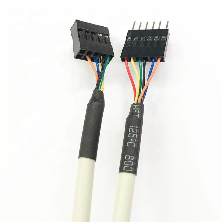 Medical instruments cable 2.54mm 6Pin/10pin futaba/dupont female/male connector with 28awg cable 500mm