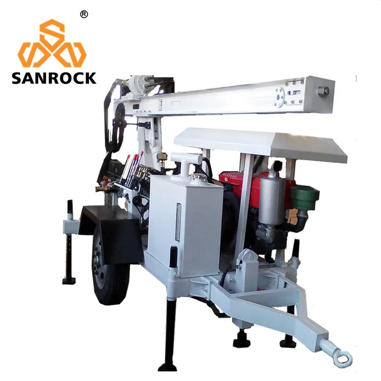 Portable Small Water Well Drilling Rig Machine Hydraulic Trailer Mounted Water Well Drilling Rig
