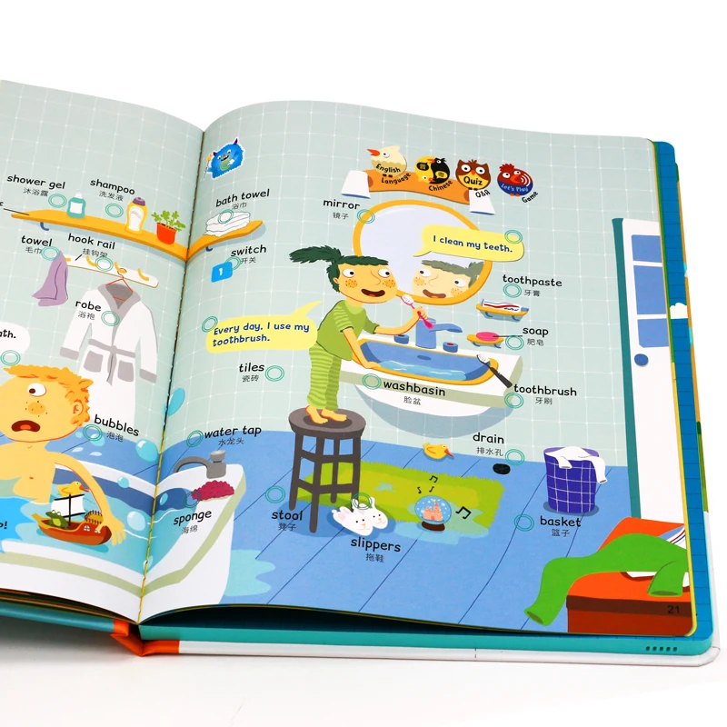 Go English Big Pictures 3-12 years old kis touch sound English E-books children lerning  English language
