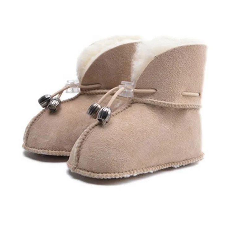 Оптовая продажа, обувь для младенцев из натуральной овечьей кожи, детские зимние сапоги для детей