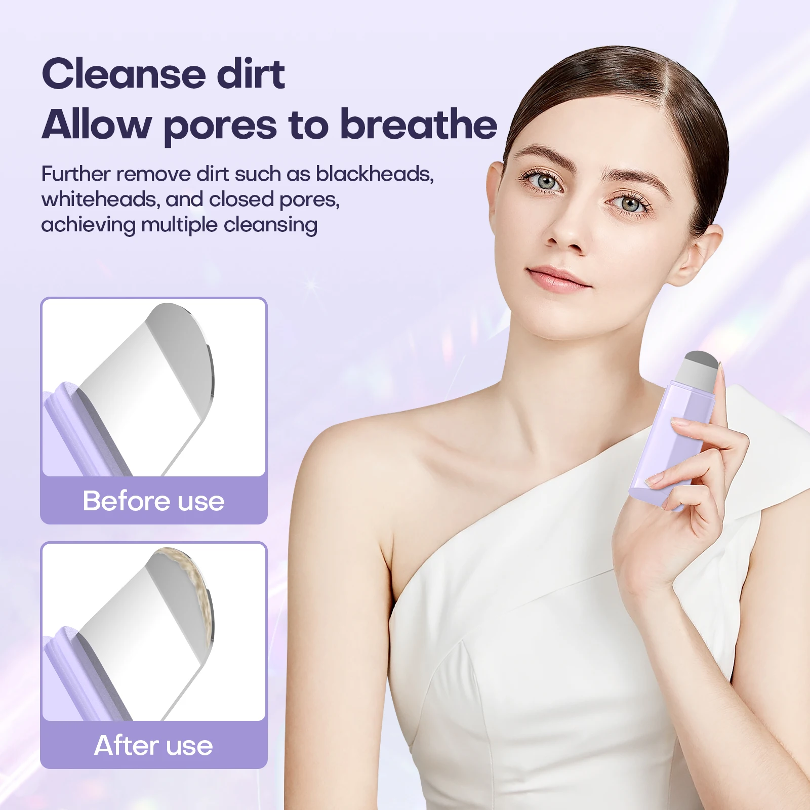 Mini Skin Scrubber Vibration Face Spatula Blackhead Remover Facial Scrubber Shovel Clean Cavitation Peeling Facial Lifting