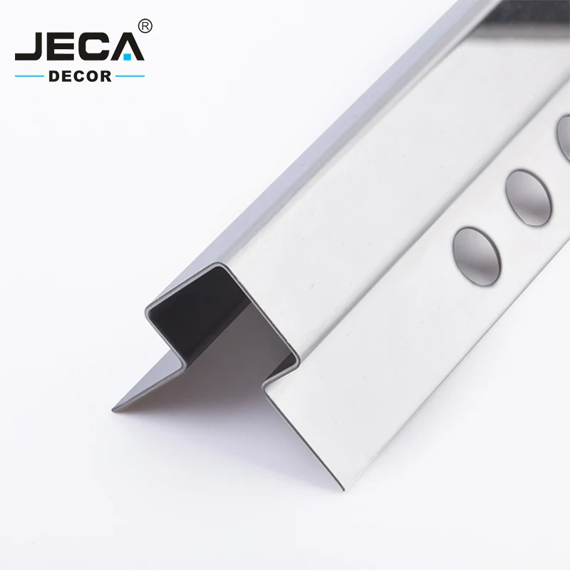 Foshan Factory JECA Stainless Steel Corner Protection Profiles For Wall Corner Covers 304 Metal Tile Trim With Punching Holes
