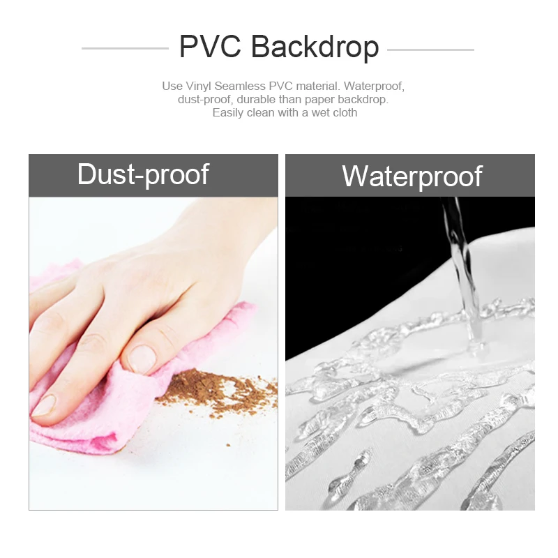 Photography Backdrop Matte PVC Background Paper Kit for Photo Video  Studio 7in1 Kit PVC Waterproof  Screen for Portrait Product