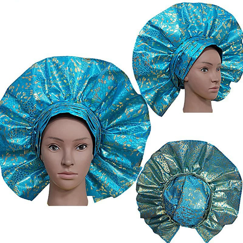 Unique Design Fashion Exaggerated African Turban Women Round Sego Already Made Headtie Turban
