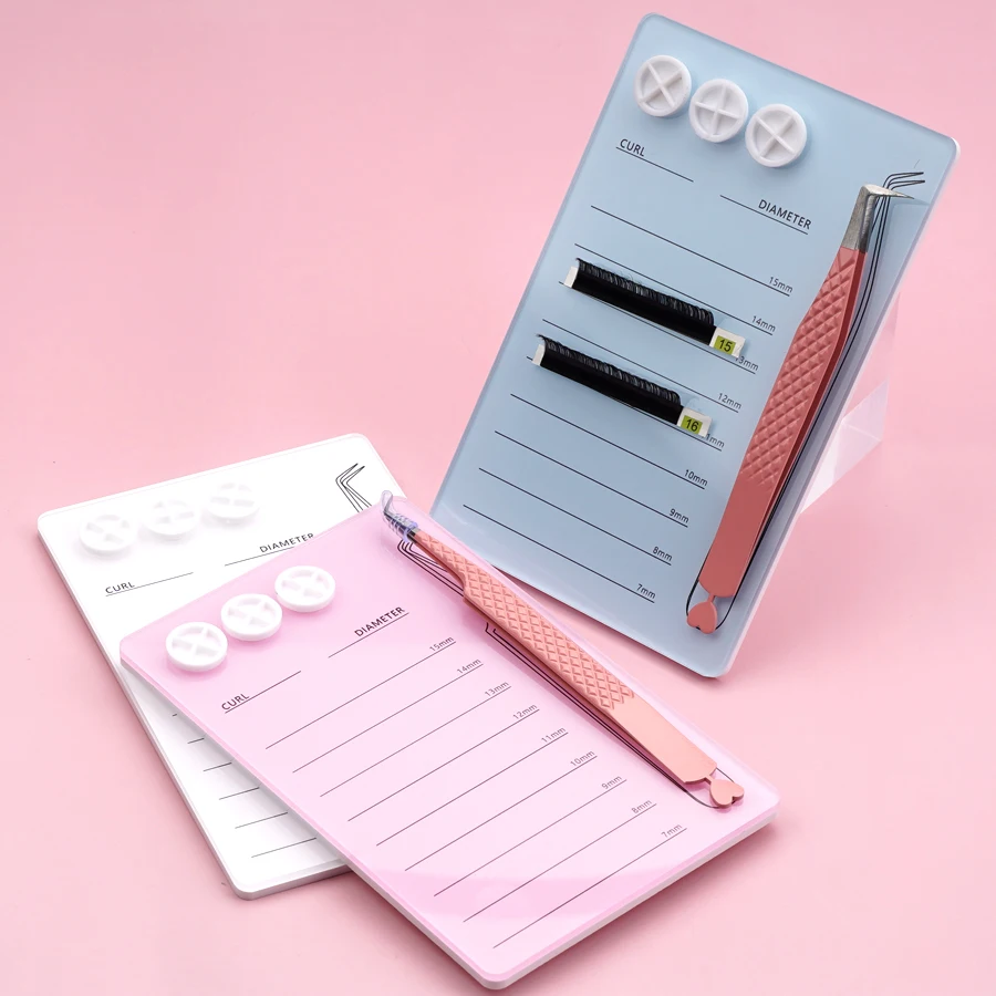 Cloud Heart Butterfly Eyelash Pallet Private Label Magnetic Acrylic Pink Lash Tile with Glue Holder Magnet