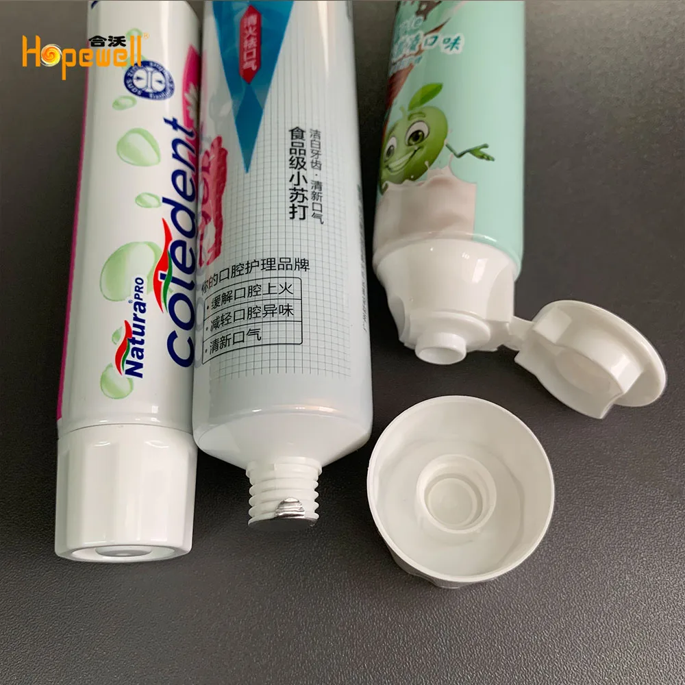 custom printed 80ml 100ml  120ml  aluminum barrier laminated toothpaste tube packing