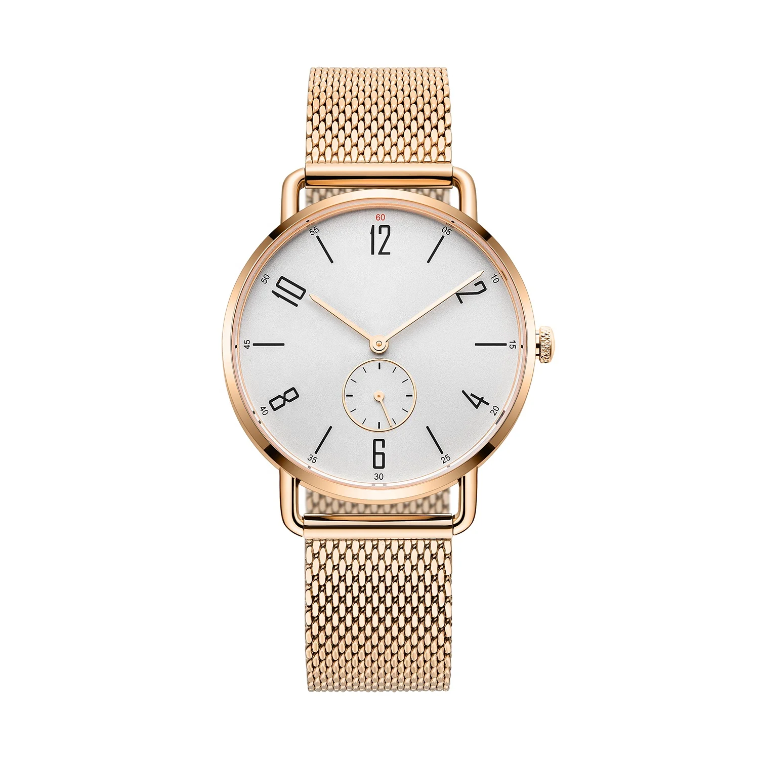 lady quartz watches silver color 2 hands small second with stainless steel band