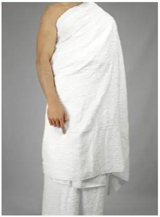 Custom logo Muslim hajj ihram towel clothes ihram towels for hajj and umrah White 100% polyester microfiber
