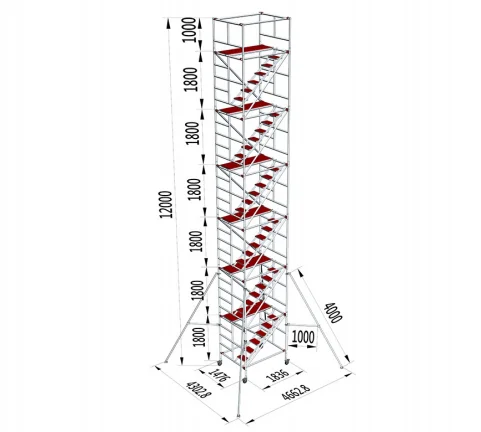 Hot mobile Scaffolding Tower 2 /10 Meter Aluminium Scaffold Tower
