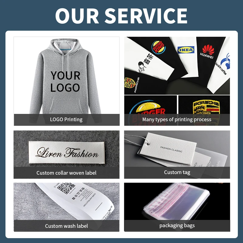 Factory Wholesale 100% Cotton Men's Hoodies and Sweatshirts Plain Hoodies Custom Embroidered Logo No Pattern Zip Up