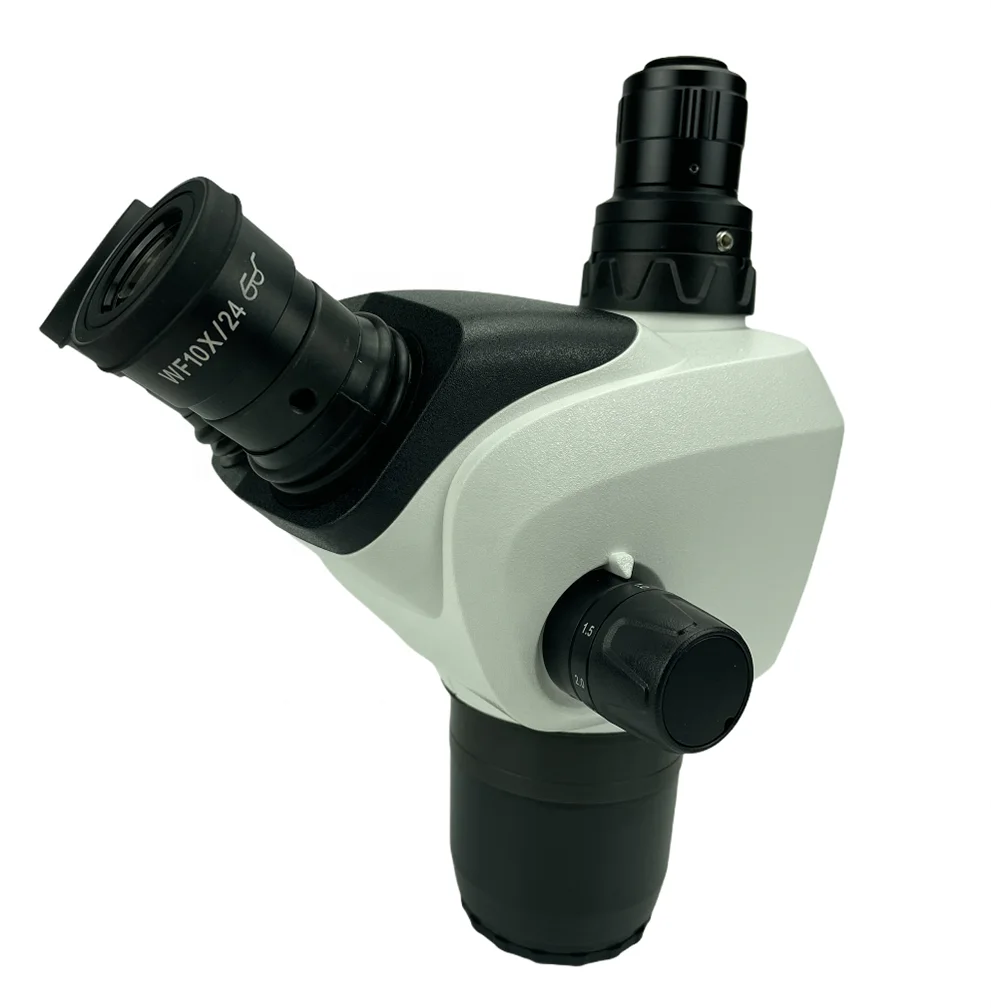 ZM-6847THE 0.68X-4.7X Trinocular Stereo Microscope head body with 10X/23mm eyepieces and 1X C-mount adapter