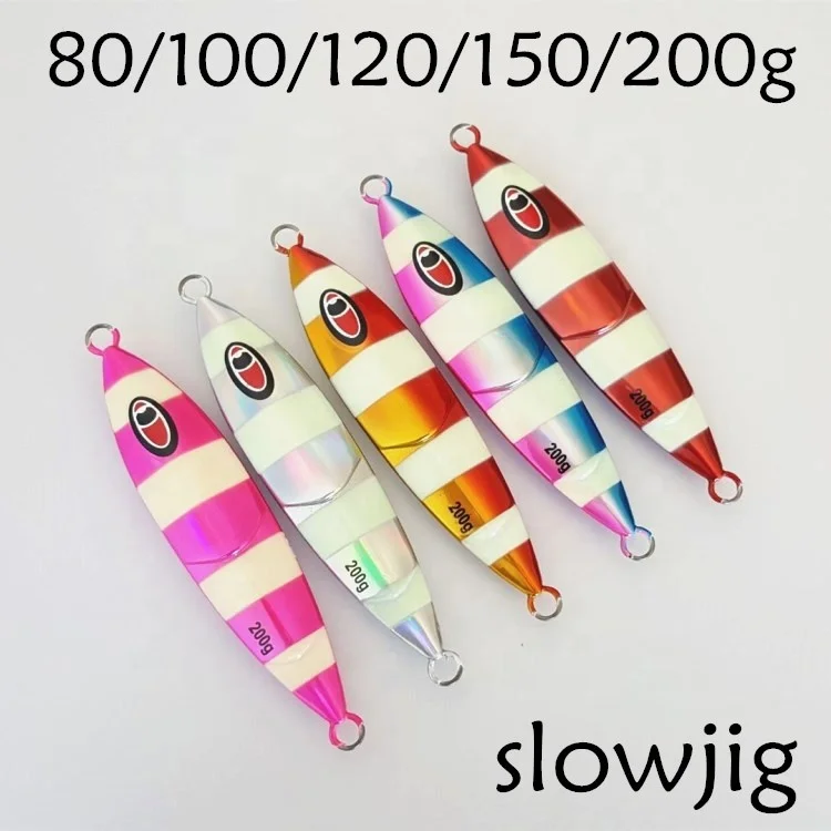 FUNADAIKO 80g/100g/120g/150g/200g slow jig metal luminous fishing lure hard jig lure 150g