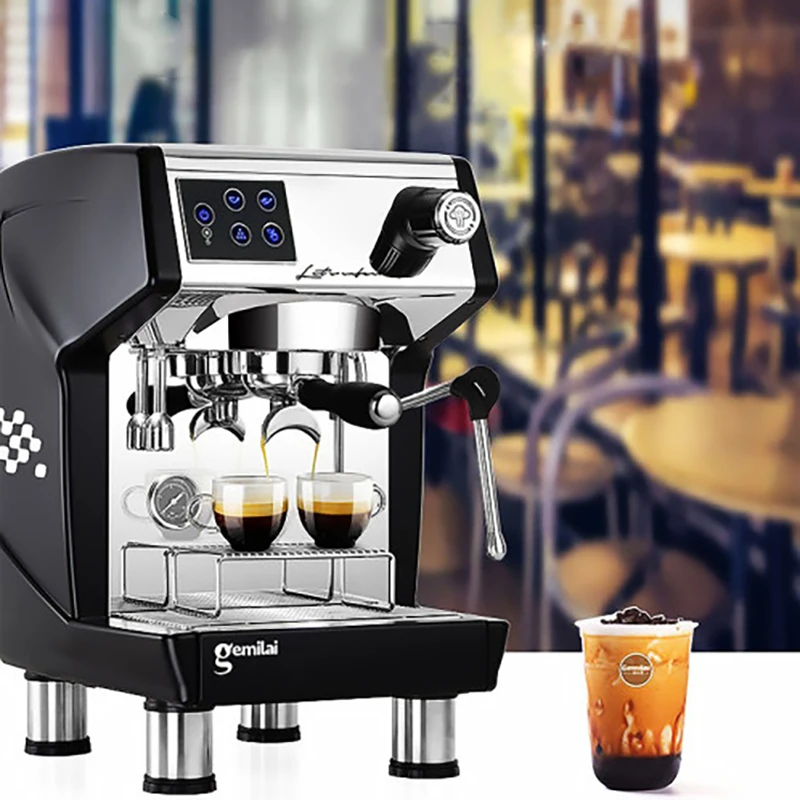 Italian Expresso Coffee Maker Aluminum Office Business Coffee Machine Series With Milk Frother