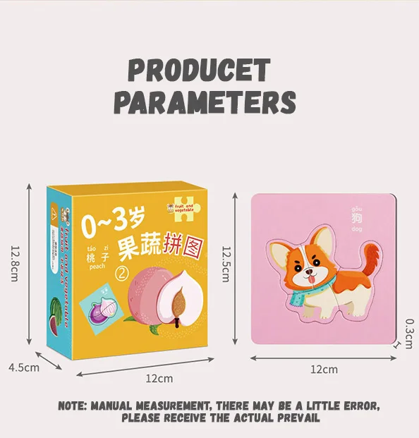 2024 Montessori Paper Cartoon Animal 3D Jigsaw Puzzle Toys Baby Educational Learning Puzzles Enlightenment Cognitive Card