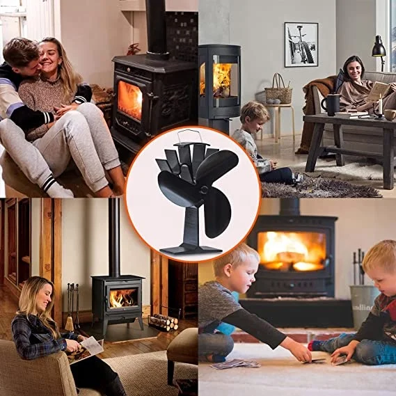No Battery Eco Fan Wood Stoves Fan with 3-Blades