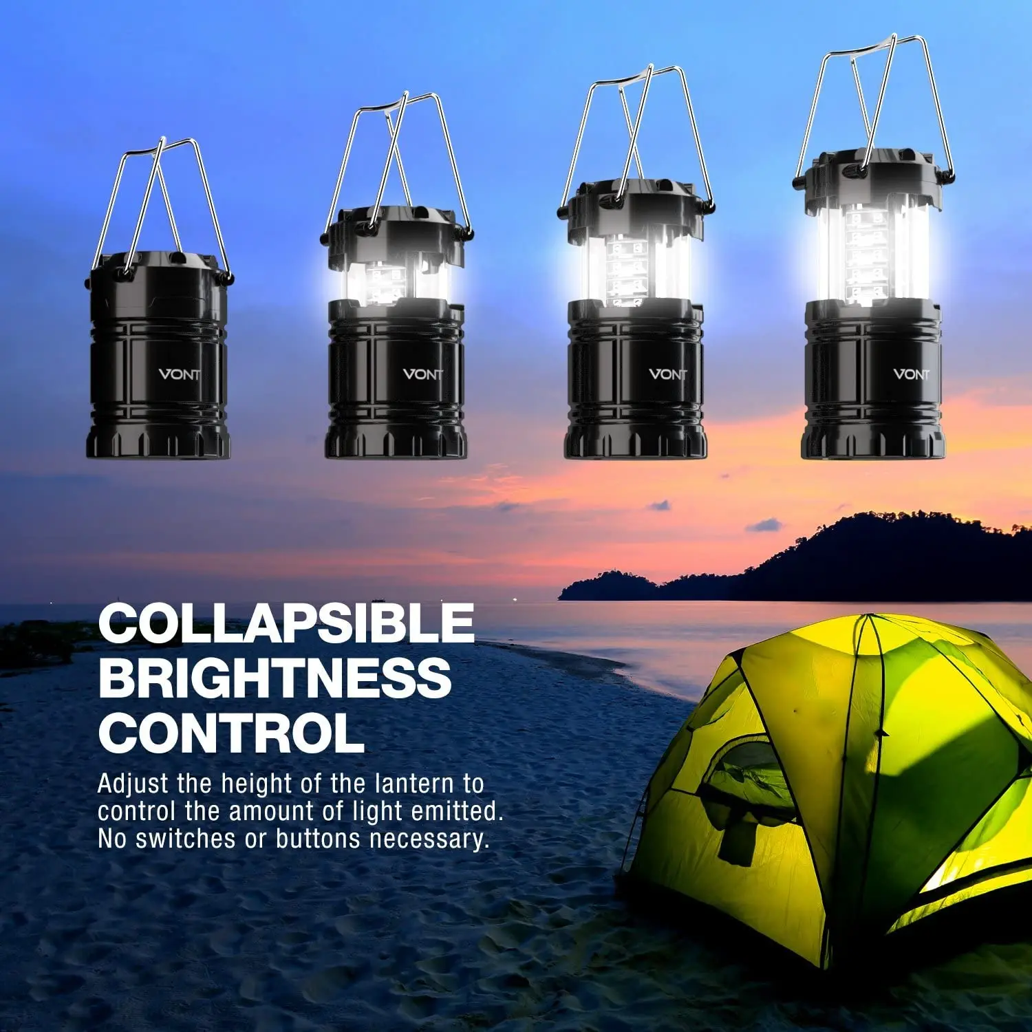 LED Camping Lantern, Super Bright Portable Survival Lanterns, Must Have During, Emergency, Storms, Outages,