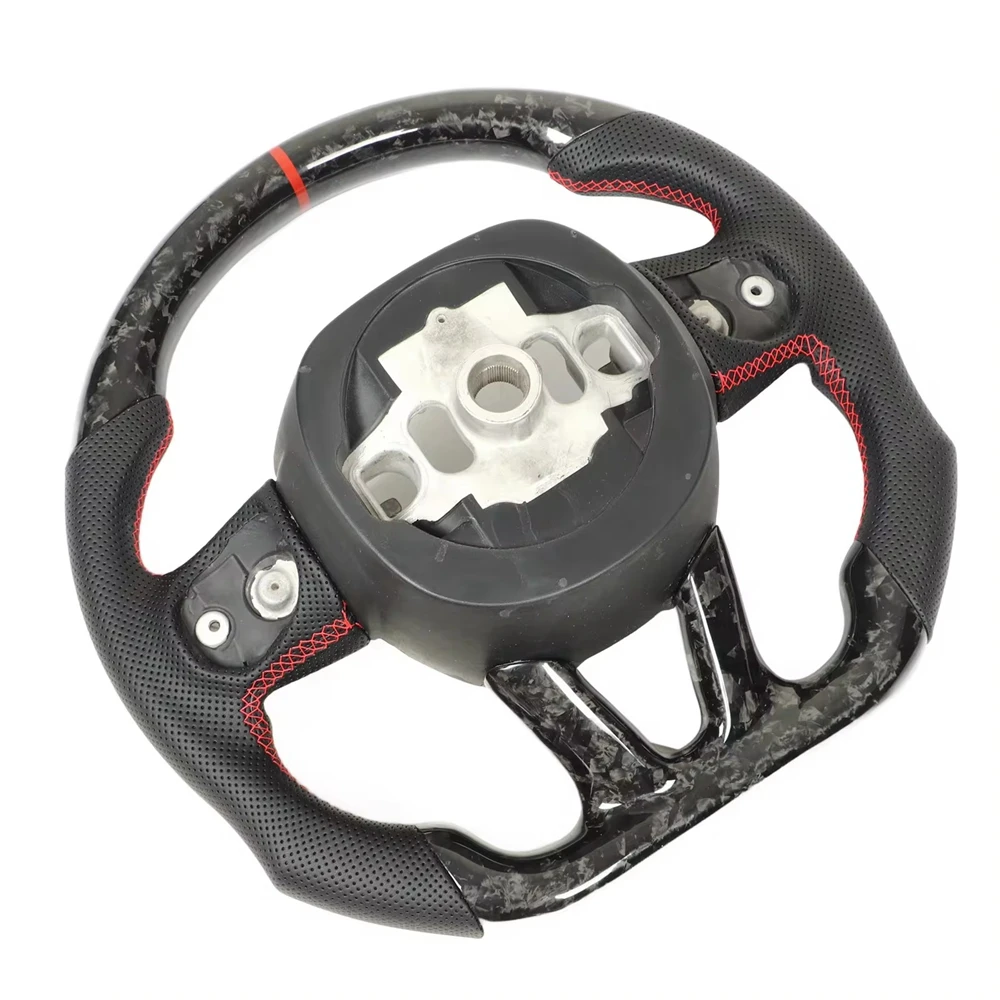 Carbon Fiber Steering Wheel Perforated Leather For Dodge ChallengerCharger Durango WD 2015-23 For Jeep Grand Cherokee SRT