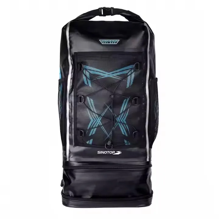Custom Logo Beach Floating Camping Backpack Waterproof Swimming 500D Durable Dry Bag with extendable bottom compartment