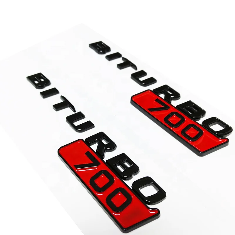 Hot Sale 3D Car Sticker ABS Chrome Plated BITURBO 700 800 900 Badge Logo for Mercedes Benz Exterior Sticker Car Sticker