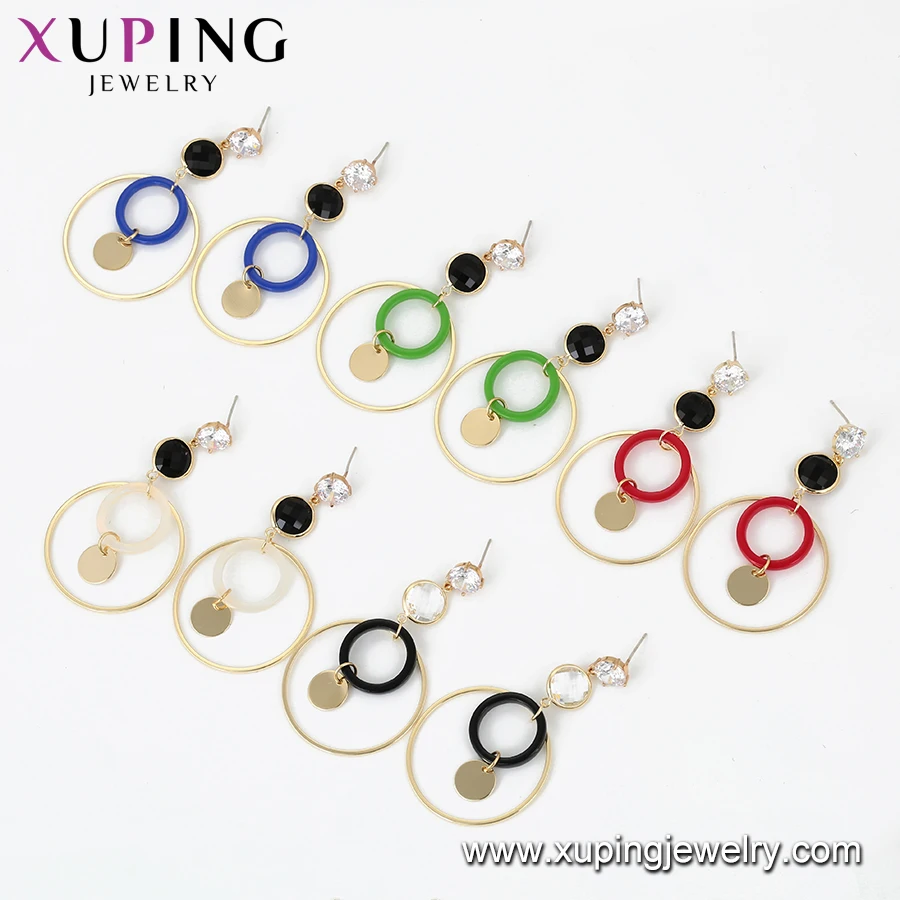 BLE-1058 Xuping модные ювелирные изделия привлекательные 14K позолоченные женские дизайнерские акриловые серьги с подвеской