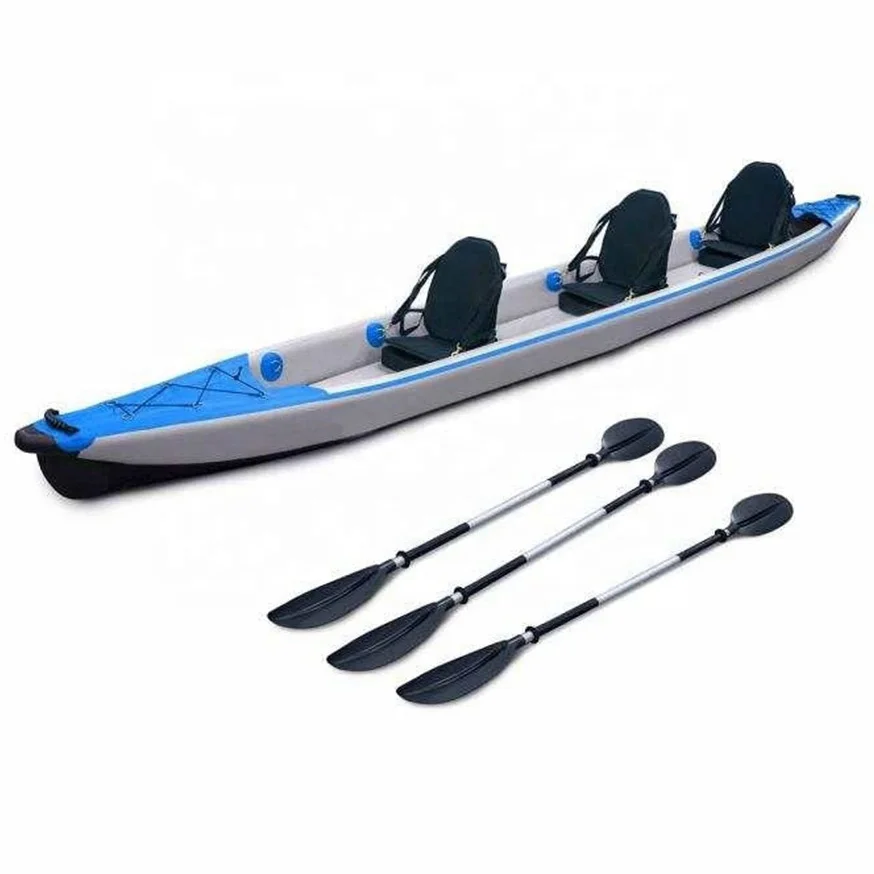 Surfking manufacturing three person Foldable Drop Stitch inflatable Kayak Rowing Boats With Accessories