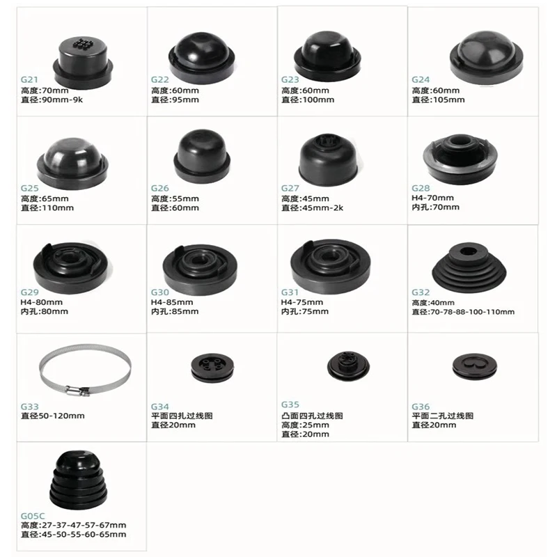 YINDING 20-110 мм H3 9005 9006 9012 светодиодная Автомобильная фара Пылезащитная резиновая Водонепроницаемая уплотнительная крышка