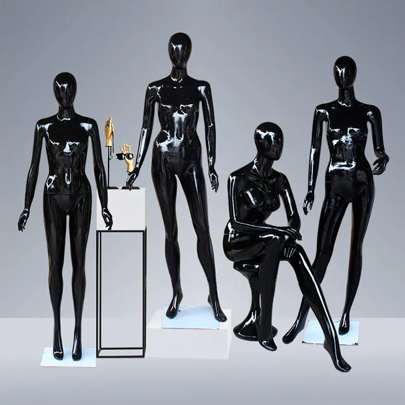 Fashion design full body mannequins female torso window display props black mannequin full body/