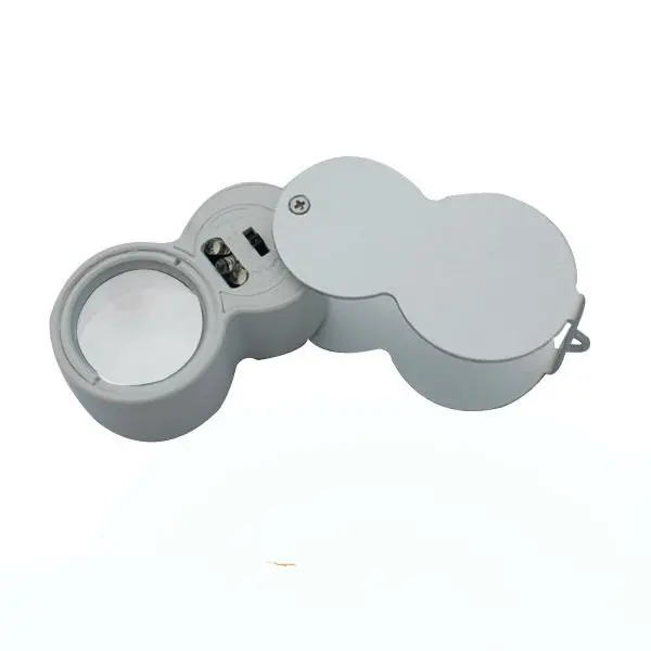 Gourd Folding 40X 25MM Jewelry Loupe Magnifier Led Magnifying Glass with Light