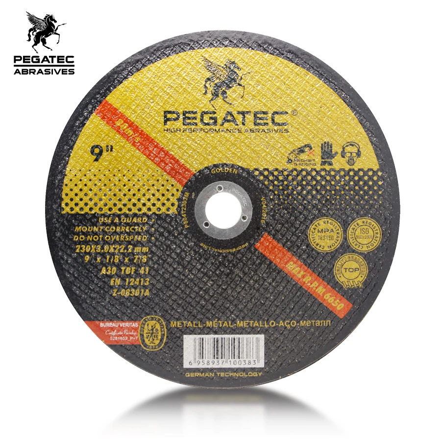 Pegatec 230x3x22.2mm abrasive cutting grinding wheel en12413
