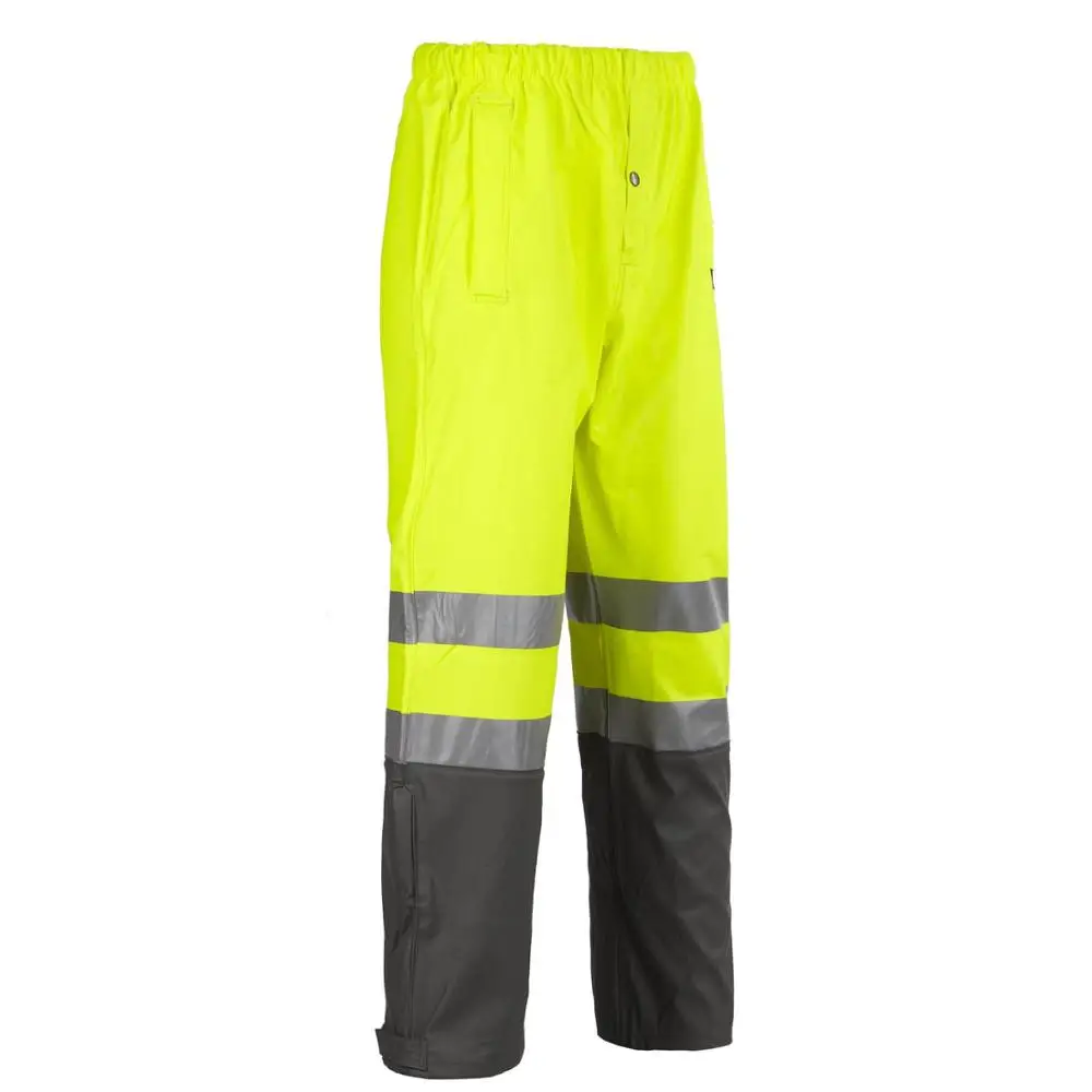 
Fishery heavy duty work pants pvc pu quality waterproof pants high visibility tapes wide leg pants for work 