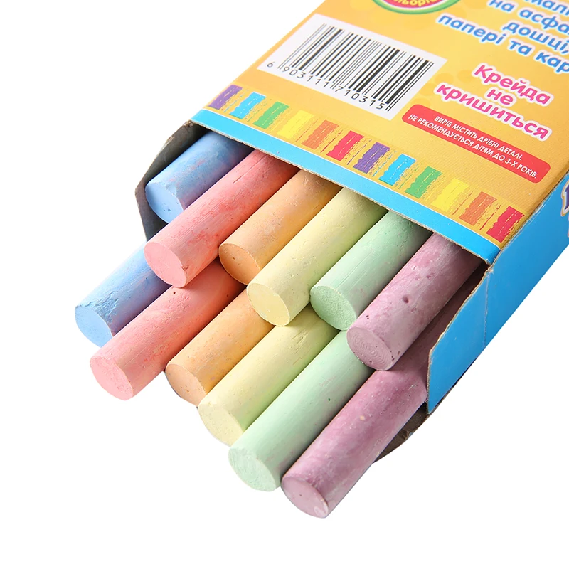 
Factory direct supply of teaching supplies 12 sticks of colored calcium sulfate gypsum powder fine chalk wholesale 