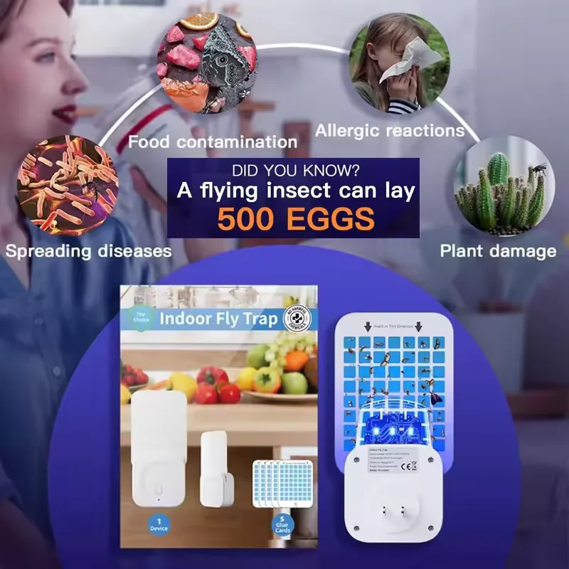 2024 Новая модернизированная ловушка для клея насекомых X-Pest с 11 УФ-лампами и 5 липкими картами электронные ловушки от