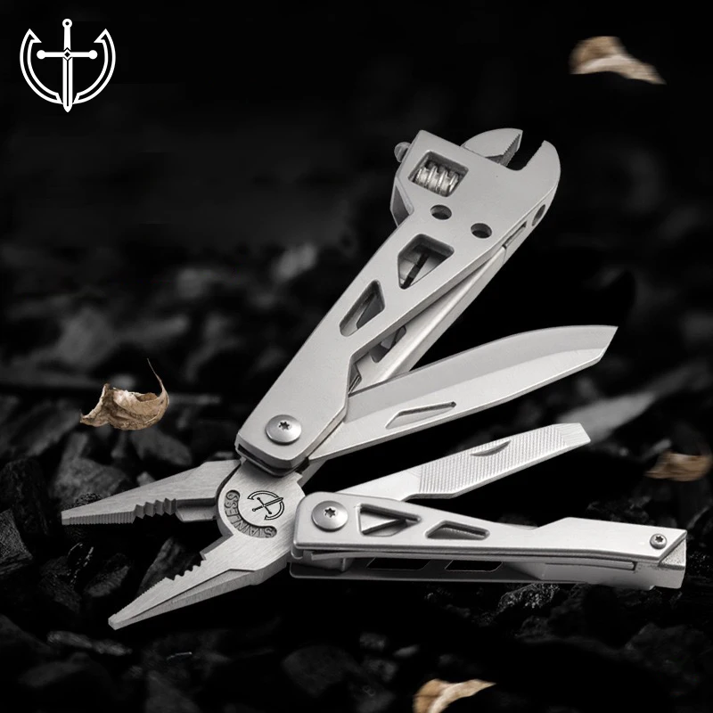 Hot sale CNC machining outdoor plier stainless steel silver color multi function OEM Camping  plier wrench