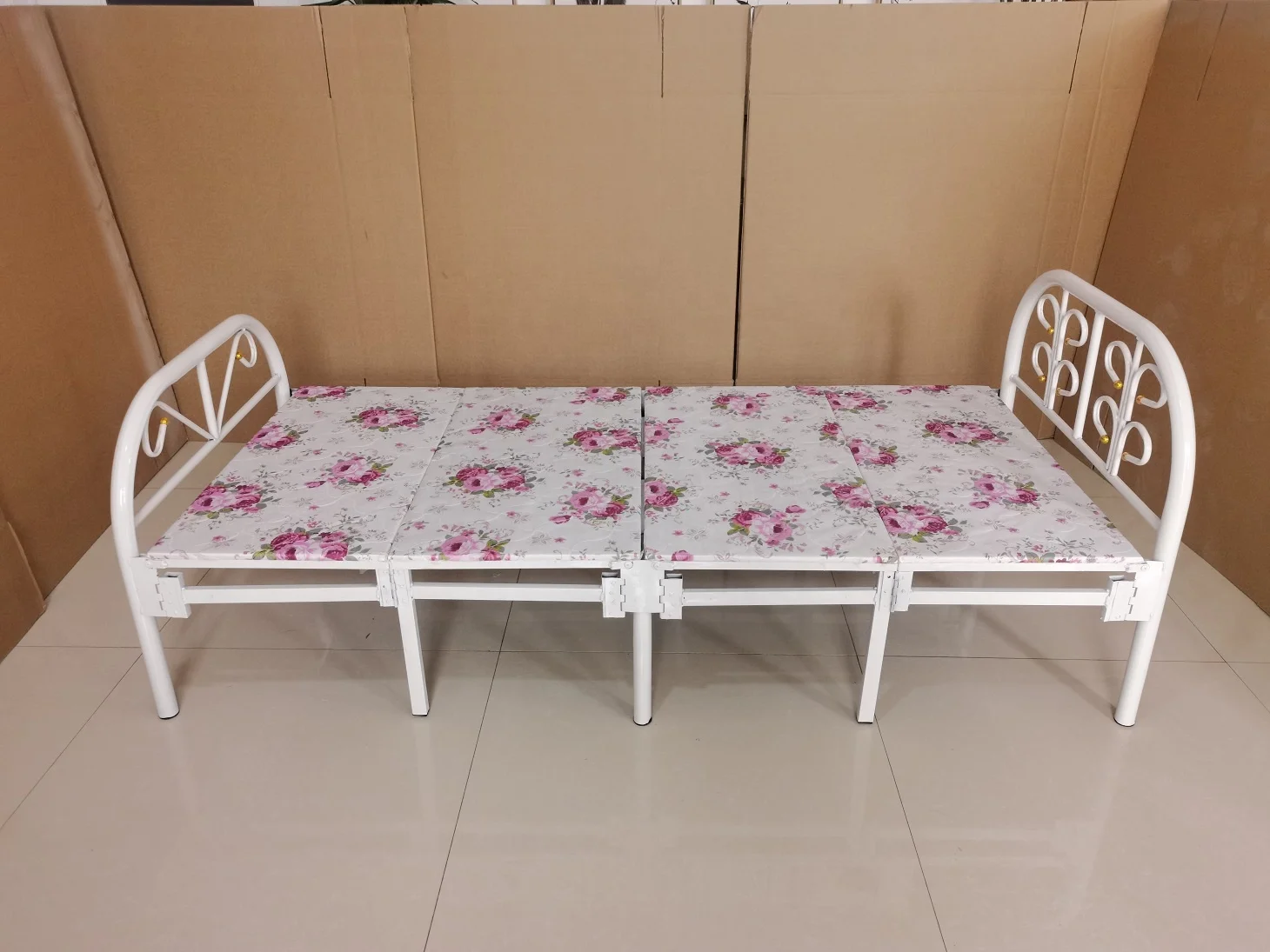 Metal bed frame cheap price portable wall kids hotel metal single folding beds for adults