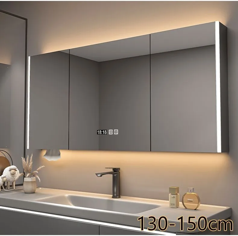 led bathroom mirror cabinet Wall Mounted smart vanity lighted storage medicine Cabinet
