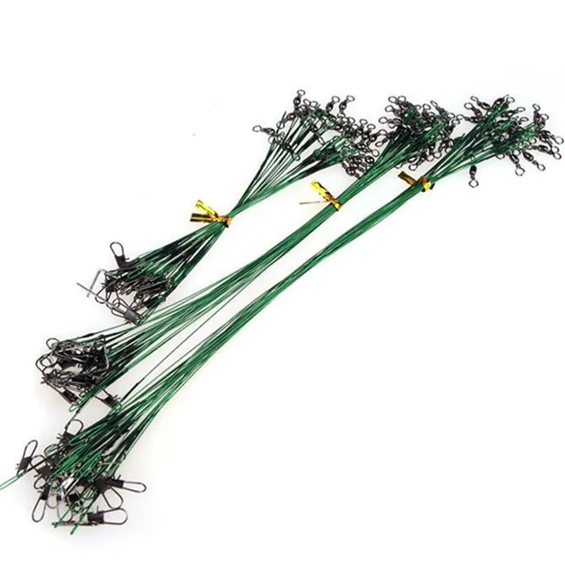 60pcs/72pcs/100pcs Anti Bite Steel Fishing Line Steel Wire Leader With Swivel Fishing Accessory Lead Core Fishing Wire